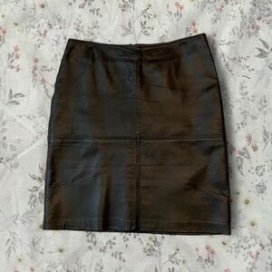 Y2k Leather A Line Skirt Bayonetta Office Siren Lined Newport News Black